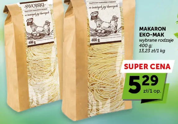 Makaron Swojski Eko-Mak tradycyjny z rudni z świeżych jaj kurzych promocja w ABC