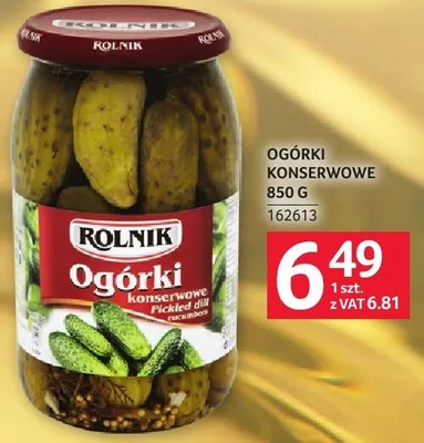 Ogórki konserwowe Rolnik promocja w Selgros