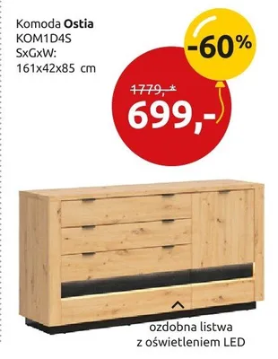 Komoda Ostia promocja w Black Red White