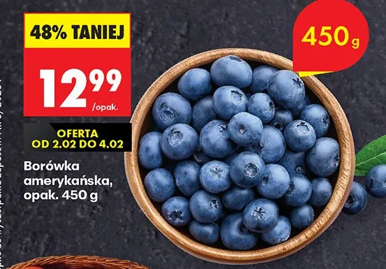 Borówka amerykańska, opak. 450 g promocja w Biedronka