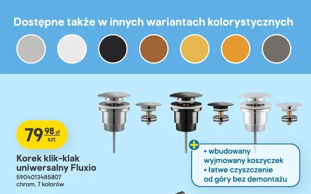 Korek klik-klak uniwersalny Fluxio promocja w Castorama