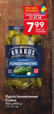Ogórki konserwowe Krakus promocja w LEWIATAN