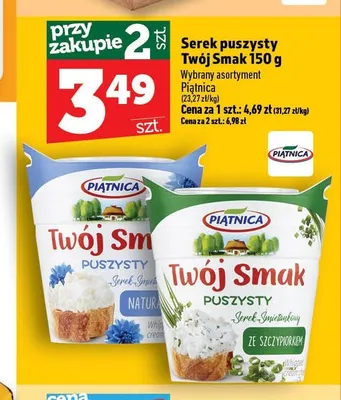 Serek puszysty Twój Smak ze szczypiorkiem Piątnica promocja w TOPAZ