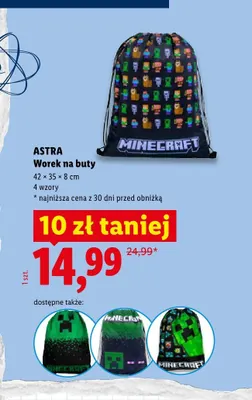 Worek na buty Astra promocja w Lidl