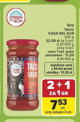 Sos Taco Casa Del Sur promocja w Carrefour