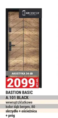 Drzwi wewnątrzklatkowe Bastion Basic A.101 Black KRCenter promocja w Merkury Market
