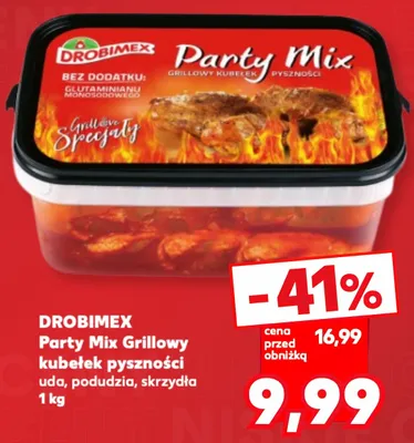 Mięso drobiowe Drobimex Party Mix Grillowy kubełek pyszności uda podudzia skrzydła promocja w Kaufland
