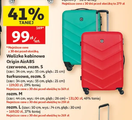Walizka kabinowa Origin AirABS rozm. S promocja w Auchan