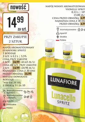 Napój aromatyzowany Lunafiore Spritz Lunacello 3-pak 0,2l promocja w Dino