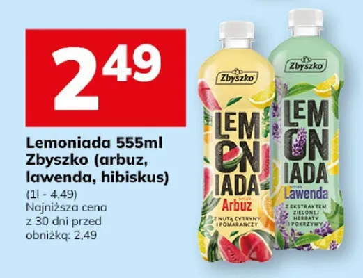 Lemoniada Zbyszko arbuz, lawenda, hibiskus promocja w Hitpol