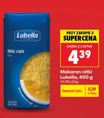 Makaron nitki Lubella promocja w Biedronka