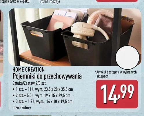 Pojemniki do przechowywania Home Creation 3-pak 1,7 l promocja w Aldi