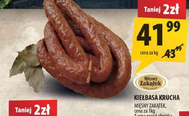 Kiełbasa krucha mięsny zawijak promocja w Arhelan
