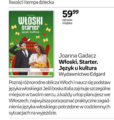Książka Włoski. Starter. Język u kultura Edgard promocja w Empik