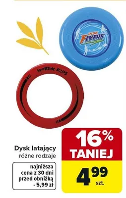Dysk latający różne rodzaje promocja w Carrefour