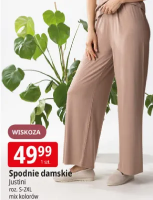 Spodnie damskie Justini wiskoza mix kolorów promocja w Leclerc