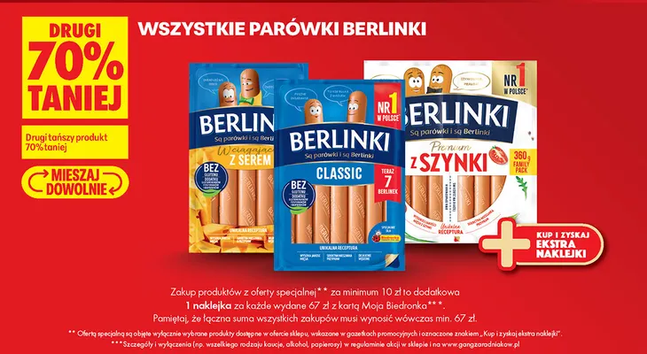 Parówki Berlinki promocja w Biedronka