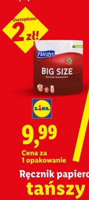 Ręcznik papierowy 2-warstwowy Floralys Big Size promocja w Lidl