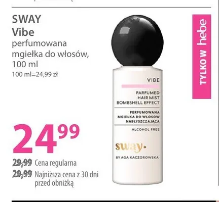 Perfumowana mgiełka do włosów Sway Vibe promocja w Hebe