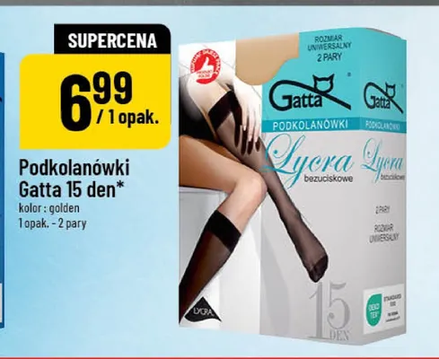 Podkolanówki Gatta Lycra bezuciskowe 15 den kolor golden promocja w POLOmarket