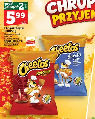 Chrupki Cheetos Spirals Cheese with ketchup promocja w TOPAZ