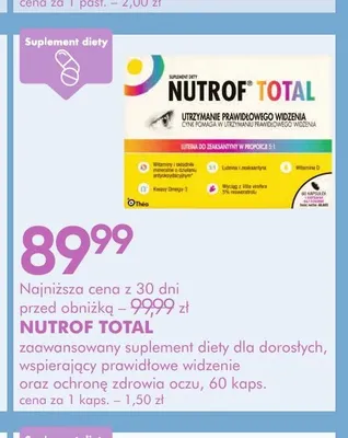 Suplement diety Nutrof Total promocja w Super-Pharm