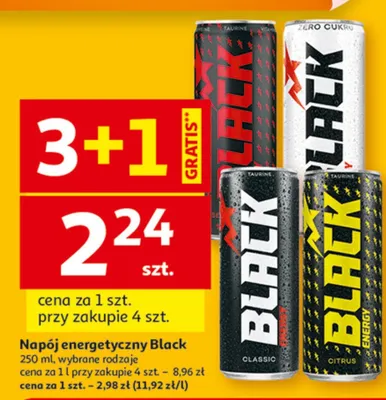 Napój energetyczny Black promocja w Auchan
