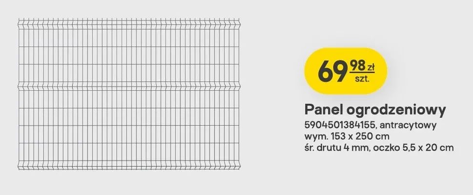 Panel ogrodzeniowy antracytowy promocja w Castorama