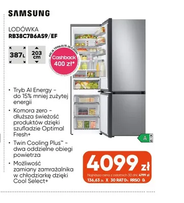 Lodówka RB38C7B6AS9/EF Samsung promocja w Max Elektro