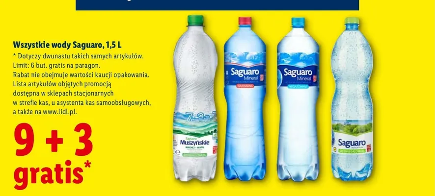 Woda mineralna Saguaro Niegazowana promocja w Lidl