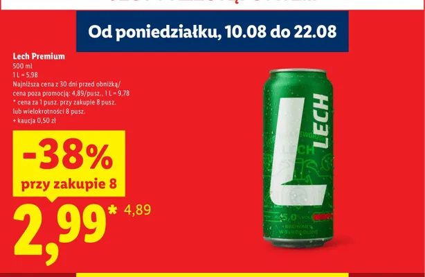 Piwo Lech Premium promocja w Lidl