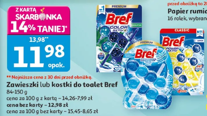 Zawieszki lub kostki do toalet Bref promocja w Auchan