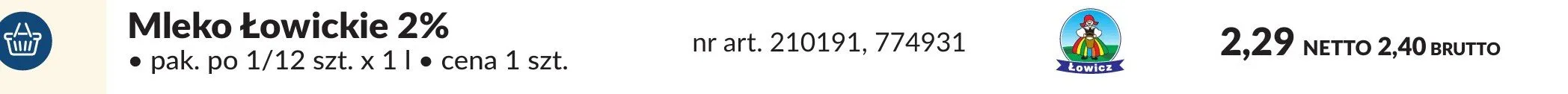 Mleko Łowickie 2% promocja w Makro