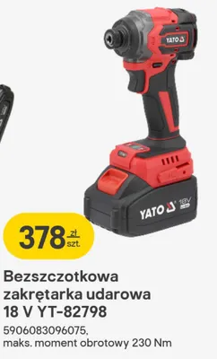Bezszczotkowa zakrętarka udarowa YATO 18 V YT-82798 promocja w Castorama