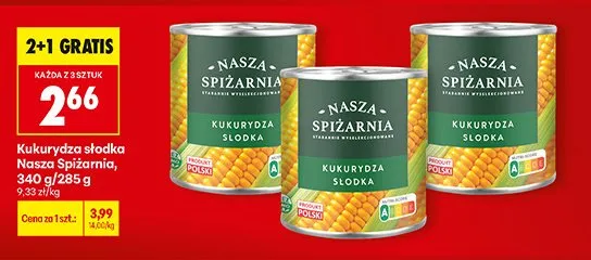 Kukurydza słodka Nasza Spiżarnia promocja w Biedronka