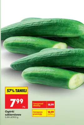 Ogórki szklarniowe promocja w Biedronka