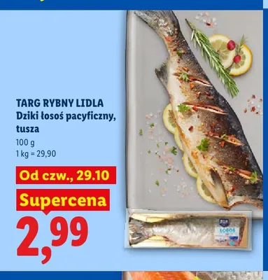 Dziki łosoś pacyficzny tusza Targ Rybny Lidla promocja w Lidl