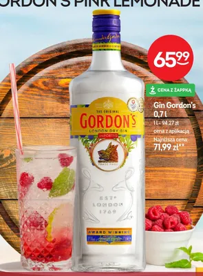 Gin Gordon's London Dry Gin promocja w Żabka