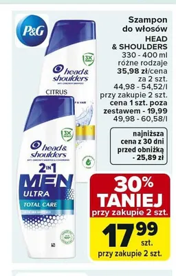 Szampon do włosów HEAD & SHOULDERS promocja w Carrefour