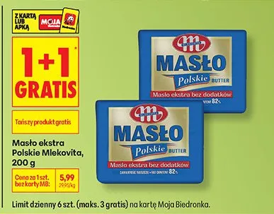 Masło ekstra Polskie Mlekóvita, 200g promocja w Biedronka