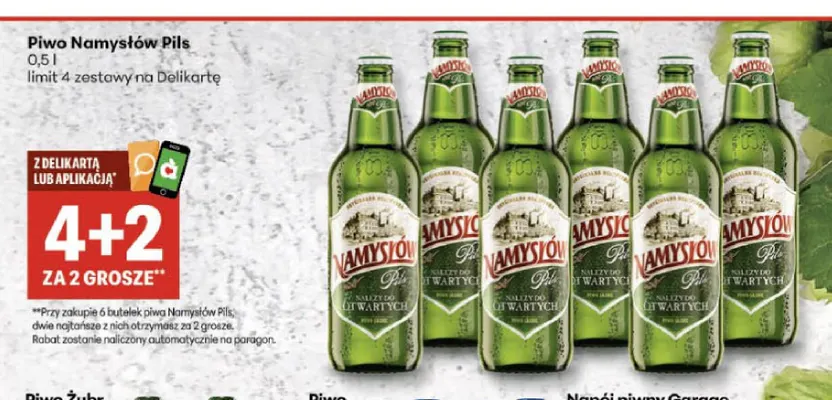 Piwo Namysłów Pils promocja w Delikatesy Centrum