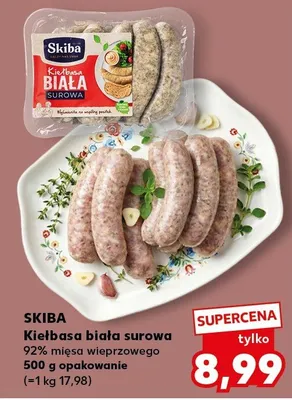 Kiełbasa biała surowa 92% mięsa wieprzowego promocja w Kaufland