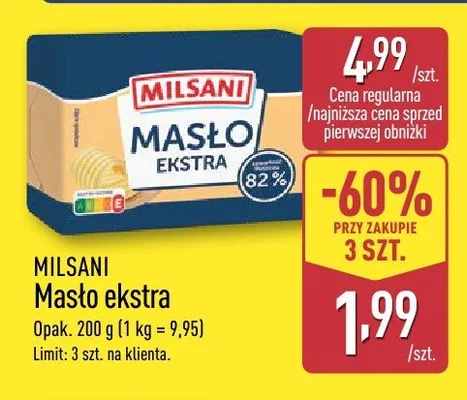 Masło ekstra Milsani promocja w Aldi