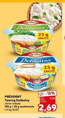 Twaróg Delikatny z ziołami Président promocja w Kaufland