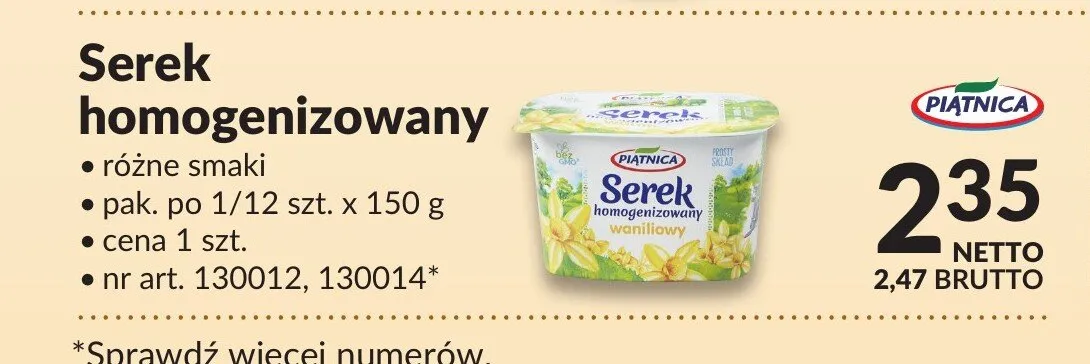 Serek homogenizowany Piątnica promocja w Makro