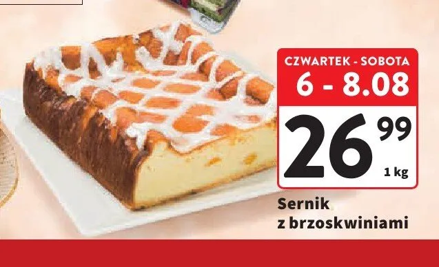 Sernik z brzoskwiniami promocja w Intermarche