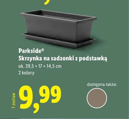 Skrzynka na sadzonki z podstawką 39,5x17x14,5 cm promocja w Lidl