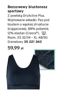 Bezszwowy biustonosz sportowy promocja w Tchibo