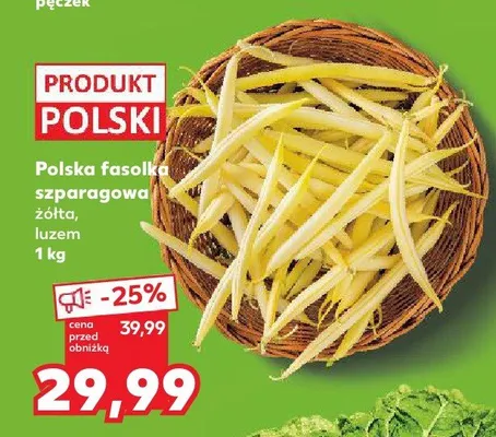 Fasolka szparagowa żółta polska promocja w Kaufland