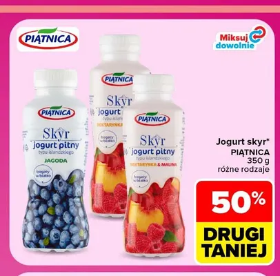 Jogurt skyr pitny malinowy Piątnica promocja w Carrefour Market
